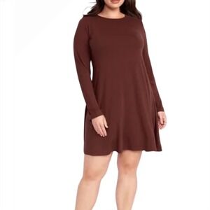 Old Navy Swing Dress Long Sleeve Casual Everyday Dress‎ Brown Size M Women